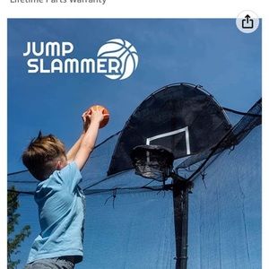 Basketball hoop attachment for trampoline